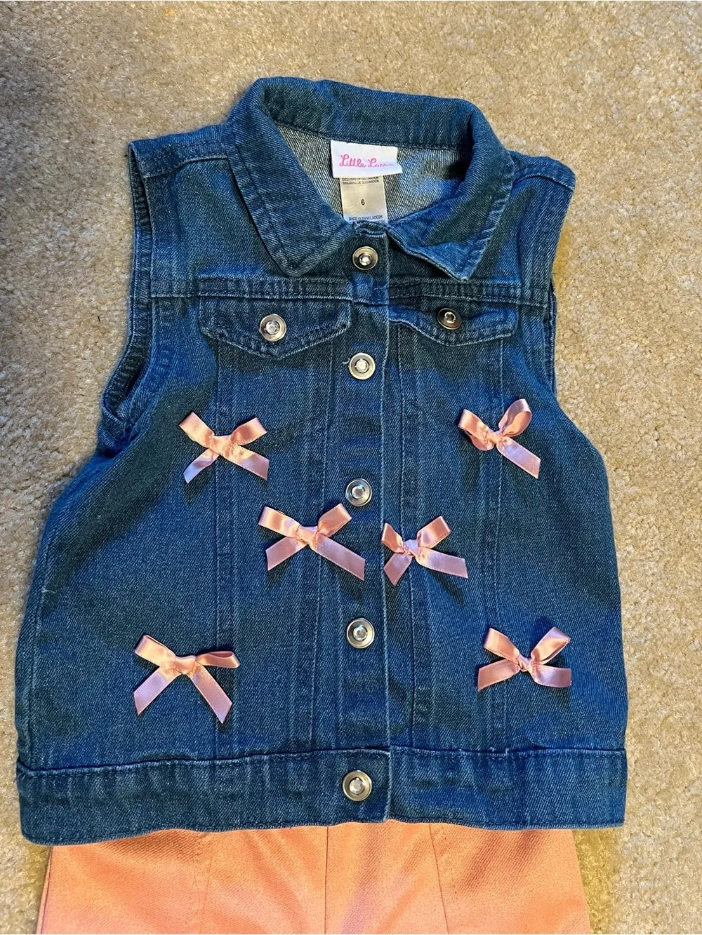 Little Lass Blue Denim Jacket & Flare Leg Pants - Picture 3 of 6